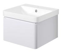 Cosmos 500mm Wall Hung 1 Drawer Basin Unit & Basin - Matt White