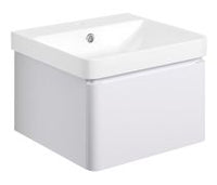 Cosmos 500mm Basin Unit & Rimless Close Coupled WC Pack - Matt White