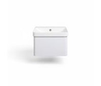 Cosmos 500mm Wall Hung 1 Drawer Basin Unit & Basin - Matt White