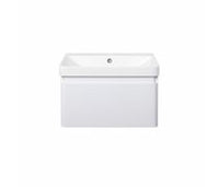 Cosmos 605mm Wall Hung 1 Drawer Basin Unit & Basin - Matt White
