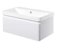 Cosmos 805mm Wall Hung 1 Drawer Basin Unit & Basin - Matt White