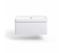 Cosmos 805mm Wall Hung 1 Drawer Basin Unit & Basin - Matt White