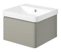 Cosmos 500mm Wall Hung 1 Drawer Basin Unit & Basin - Matt Latte