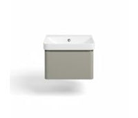 Cosmos 500mm Wall Hung 1 Drawer Basin Unit & Basin - Matt Latte