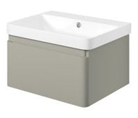 Cosmos 605mm Wall Hung 1 Drawer Basin Unit & Basin - Matt Latte