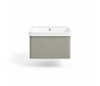 Cosmos 605mm Wall Hung 1 Drawer Basin Unit & Basin - Matt Latte