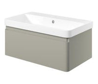 Cosmos 805mm Wall Hung 1 Drawer Basin Unit & Basin - Matt Latte