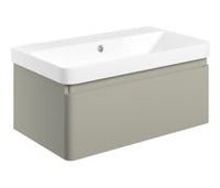 Cosmos 805mm Wall Hung 1 Drawer Basin Unit & Basin - Matt Latte