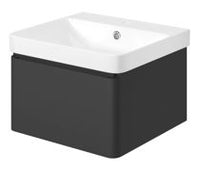Cosmos 500mm Wall Hung 1 Drawer Basin Unit & Basin - Matt Black