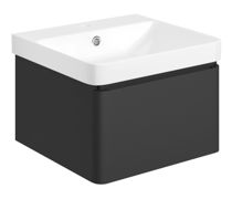 Cosmos 500mm Basin Unit & Rimless Close Coupled WC Pack - Matt Black