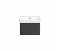 Cosmos 500mm Wall Hung 1 Drawer Basin Unit & Basin - Matt Black