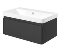 Cosmos 805mm Wall Hung 1 Drawer Basin Unit & Basin - Matt Black