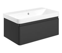 Cosmos 805mm Wall Hung 1 Drawer Basin Unit & Basin - Matt Black