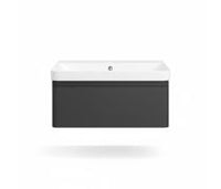 Cosmos 805mm Wall Hung 1 Drawer Basin Unit & Basin - Matt Black
