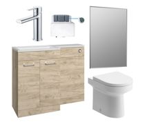 Venosa 1000mm Furniture & BTW WC Pack - Oak