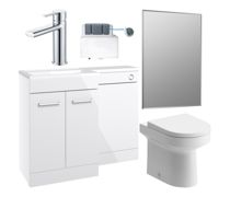Venosa 1000mm Furniture & BTW WC Pack - White Gloss