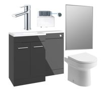 Venosa 1000mm Furniture & BTW WC Pack - Anthracite Gloss