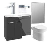 Venosa 1000mm Furniture & BTW WC Pack - Anthracite Gloss