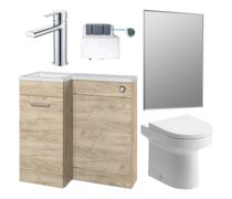 Venosa 900mm Furniture & BTW WC Pack - Oak