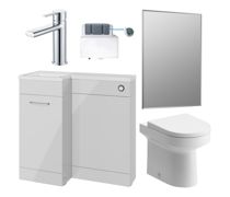Venosa 900mm Furniture & BTW WC Pack - Grey Gloss