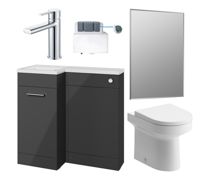 Venosa 900mm Furniture & BTW WC Pack - Anthracite Gloss