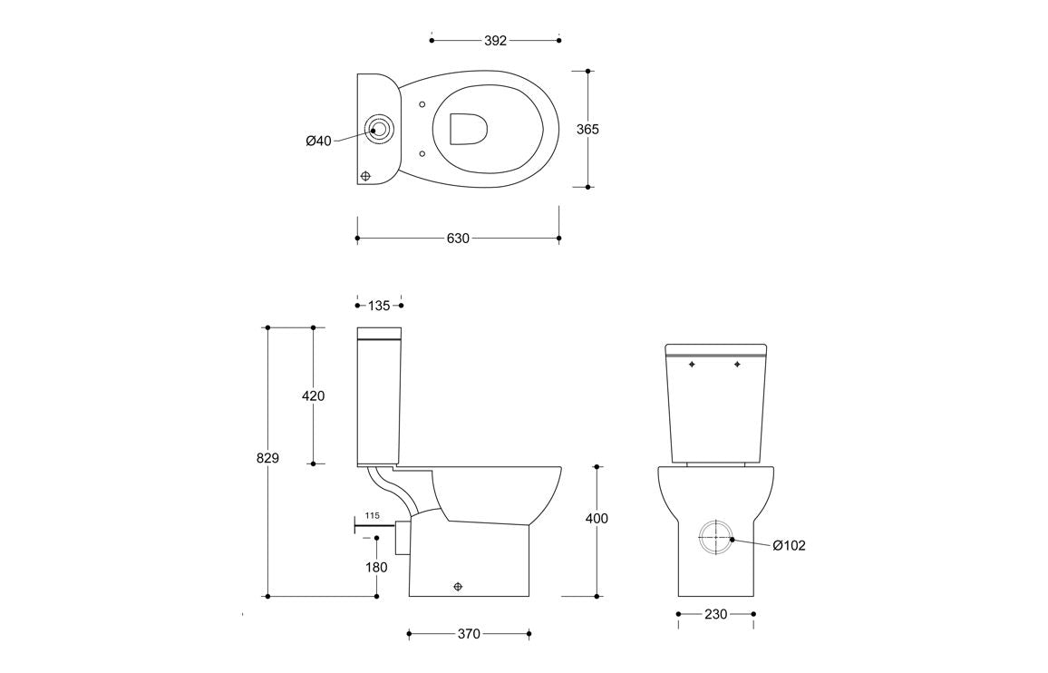 2Go Close Coupled Rimless WC & Soft Close Seat