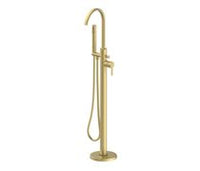 Evola Floor Standing Bath/Shower Mixer - Brushed Brass
