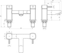Toulon Bath Filler - Chrome