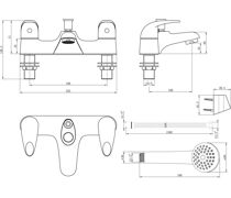 Nerola Low Pressure Bath/Shower Mixer - Chrome