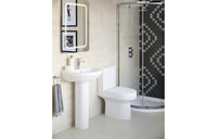Laurus Rimless Close Coupled Open Back WC & Soft Close Seat