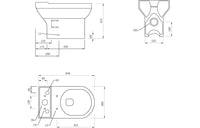 Laurus Rimless Close Coupled Open Back WC & Soft Close Seat