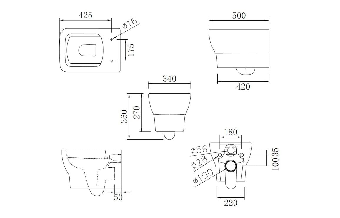 Arlo Rimless Wall Hung WC & Soft Close Seat