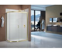 Merlyn Vivid Boost 1 Door Offset Quadrant - Brushed Brass