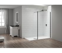 Merlyn Wetroom 300mm Swivel Panel - Matt Black