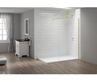 Merlyn Wetroom Panel 8mm - Brushed Brass