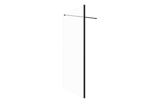 Iconix Wetroom Panel & Support Bar - Matt Black