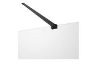 Iconix Wetroom Panel & Support Bar - Matt Black