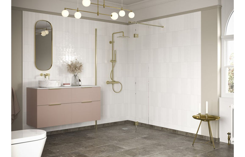 Iconix Optional 300mm Wetroom Hinged Splash Panel - Brushed Brass