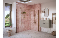 Iconix Wetroom Side Panel & Arm - Brushed Bronze