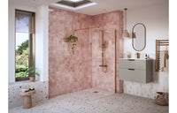 Iconix Wetroom Panel & Support Bar - Brushed Bronze
