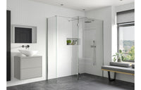 Iconix Optional 300mm Wetroom Hinged Splash Panel - Chrome