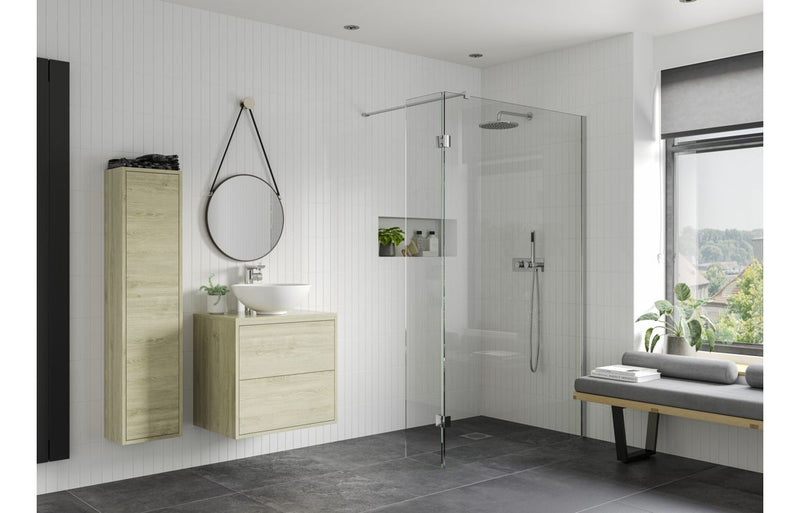 Iconix Optional 300mm Wetroom Hinged Splash Panel - Chrome