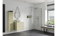 Iconix Optional 300mm Wetroom Hinged Splash Panel - Chrome