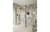 Iconix Optional 1950x300x8mm Rotatable Wetroom Panel (Full Hinge) - Gunmetal