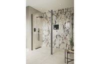 Iconix Optional 1950x300x8mm Rotatable Wetroom Panel (Full Hinge) - Gunmetal
