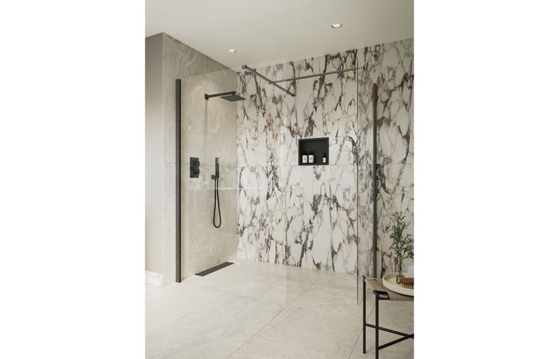 Iconix Wetroom Side Panel & Arm - Gunmetal
