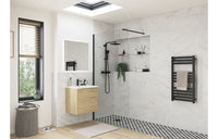 Iconix Wetroom Panel & Support Bar - Matt Black