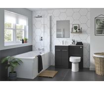 Venosa 900mm F/S L-Shape Pack & Basin - Anthracite Gloss