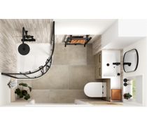 Venosa 900mm F/S L-Shape Pack & Basin - Oak