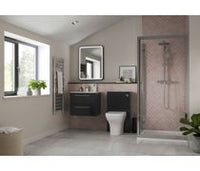 Volta 610mm Floor Standing 2 Door Basin Unit & 1TH Thin Edge Basin - Anthracite Gloss